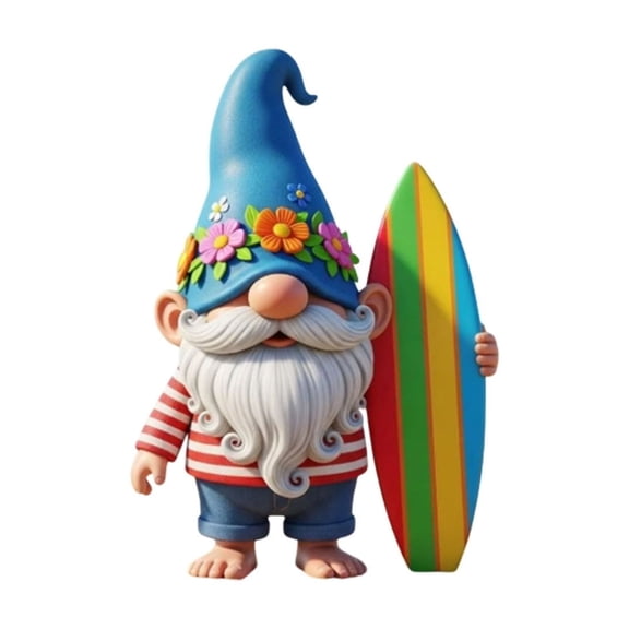 Clearance Sale! Beach Party Animal Sculpture Mini Decorative Item Surfing Resin Desktop Ornament for Living Room and Bedroom Decorative Figurine Beach Theme Home