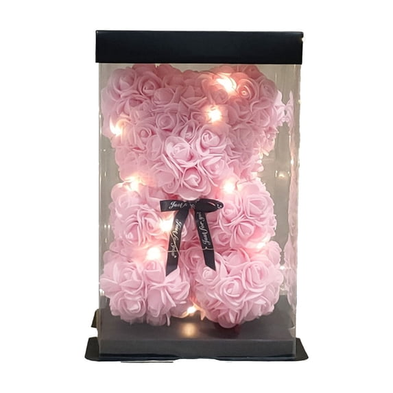 Clearance Sale - Bear Rose Valentines Gifts for Her, 11 inch Flower Bear with Led Light, Birthday Gifts for Women Wife Girlfriend Mom, Gifts for Valentines Anniversary Womens Day Mothers Day