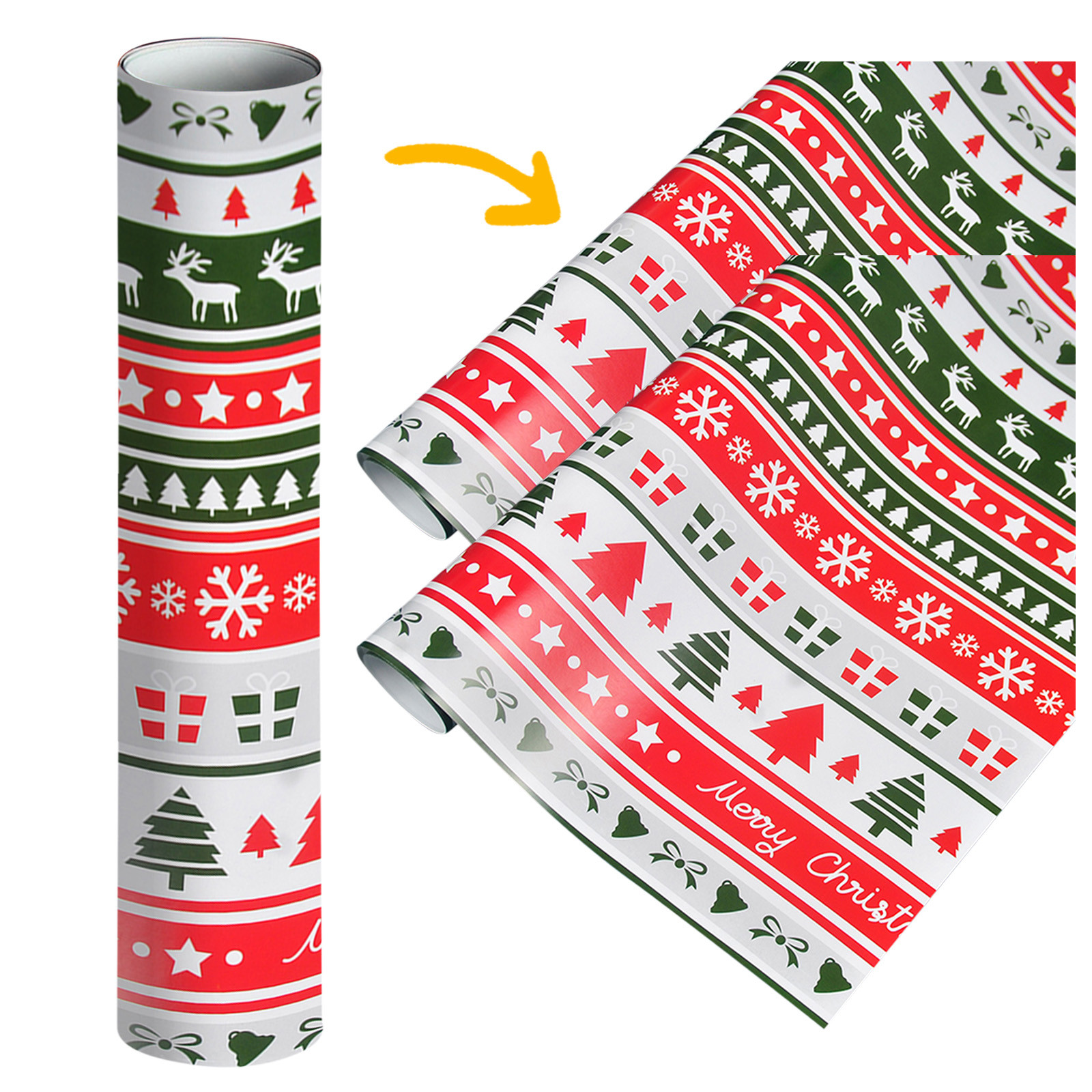 Clearance Sale! Beppter Christmas Rolled Gift Wrap,Wrapping Paper ...