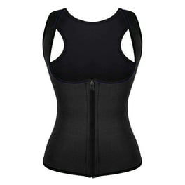Black Waist Trainer Front Zipper for Women Neoprene Body Shaper
