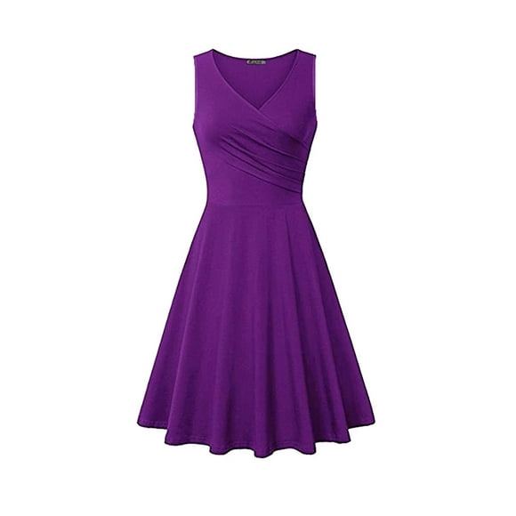 Clearance Sale! Bpxiofoy Casual Dresses for Women,Purple Dress for Woman,T Shirt Dress,Spring Dresses for Women 2024,Dress With Sleeves Purple 2Xl
