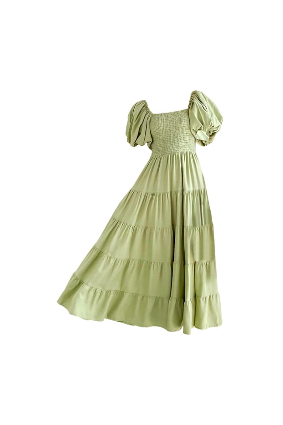 Tea Party Dresses for Womanï¼Green Dressï¼Corset Dressï¼Womens Dressesï¼Dress With Sleeves Green 2 L