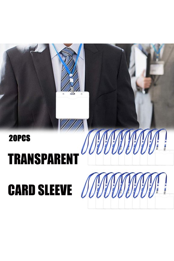 Clearance Sale!Breakaway Lanyards Id Holder Clear Name Card Case With Lanyards Plastic Blue,Clear Business Card Holder
