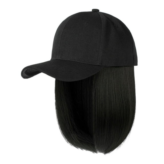 Clearance Sale! Cap with Hair Extensions Straight Short Bob Hairstyle Removable Wig Hat for Woman Girl Ash Blonde Mix Bleach Blonde A One Size