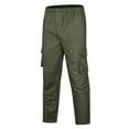 thumbnail image 1 of Cargo Pants Solid Trendy Work Pants for Men Loose Casual Elastic Softy Mens Pants Full Length Training Straight Breathable Daily Hiking Pants Weekly-Deals（Army Green,XL）, 1 of 9