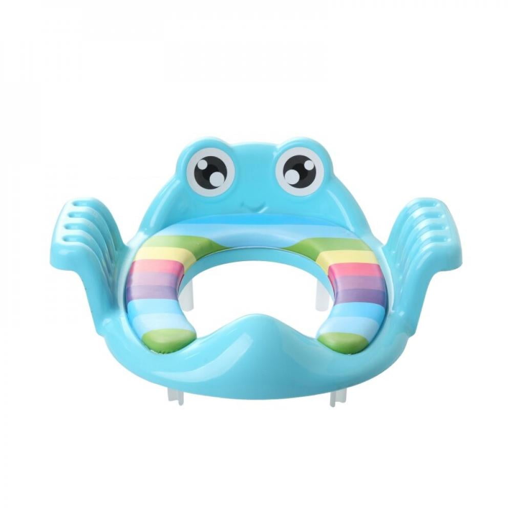 Clearance Sale!!! Cartoon Frog Potty Training Urinal for Boys Toilet with Funny Aiming Target Toddlers Toilet Seat With Cushion Handles Backrest Green