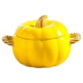 thumbnail image 1 of Clearance Sale | Ceramic Pumpkin Soup Bowl with Lid, Oven Safe Dutch Oven Pot for Cooking and Serving, Medium Yellow, Yellow, 1 of 8