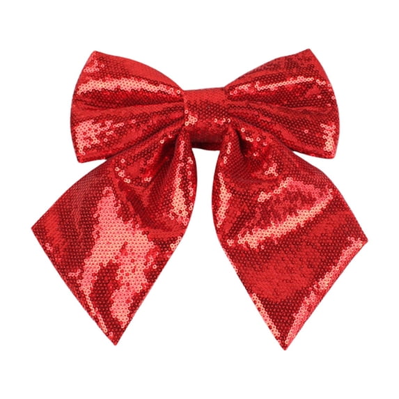 Clearance Sale - Christmas Bows Outdoor Decorations, 9.84" x 9.84" Large Wreath Bow with Glitter String Gold Edge for Xmas Tree Topper Home Front Door Decor, Christmas Tree Bow Ornament