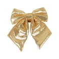 thumbnail image 1 of Clearance Sale - Christmas Bows Outdoor Decorations, 9.84" x 9.84" Large Wreath Bow with Glitter String Gold Edge for Xmas Tree Topper Home Front Door Decor, Christmas Tree Bow Ornament, 1 of 6