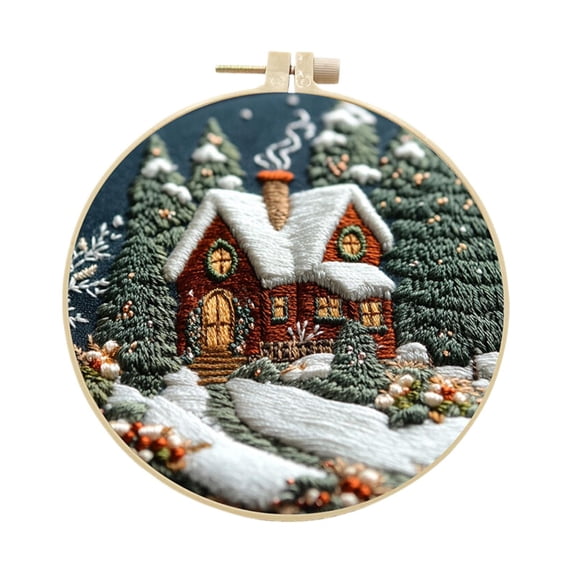 Clearance Sale | Christmas Embroidery Kit with Stamped Pattern, DIY Craft Set for Beginners Adults and Kids