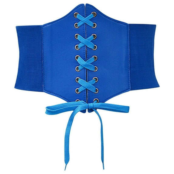 Clearance Sale! Corset Tops for Women Vintage Court Shapewear Bustier Adjustable Corset Waist Belt Lace Up Boned Overbust Corsets Blue L