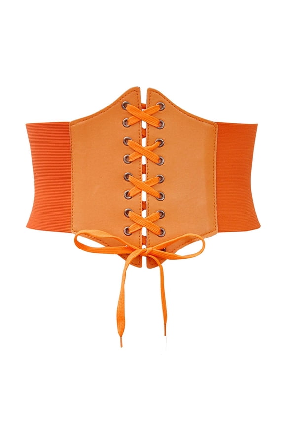 Clearance Sale! Corset Tops for Women Vintage Court Shapewear Bustier Adjustable Corset Waist Belt Lace Up Boned Overbust Corsets Orange S