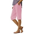 thumbnail image 1 of Clearance Sale! Cotton Linen Capri Pants For Women Elastic Waist Comfortable Loose Fit Summer Trousers Breathable Casual Lounge Wear Lightweight Pull-On XXXL Size, 1 of 4