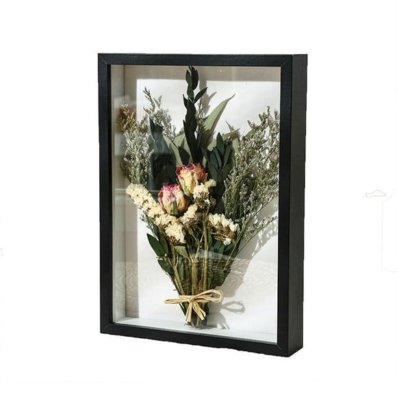 Clearance Sale Creative Hollow Dried Flower Plant Photo Frame, Handmade 3D Display Picture Frame, Large Shadow Box Display Case, White Photo Frame for Decorative Home Art