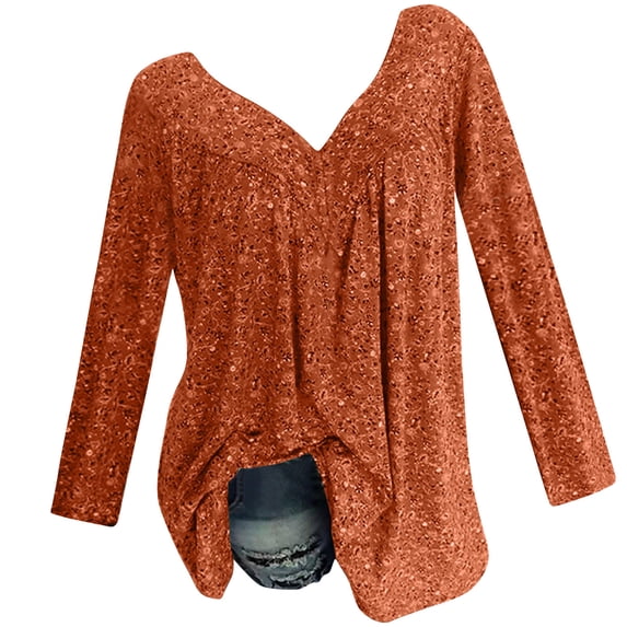 Cute Tops for Women Long Sleeve Round Neck Going Out Tops Casual Pullover Letter Printing Fall Fashion Women Blouse Lightweight Trendy Plus Size It's Fall Yall Top(Wine,3XL)
