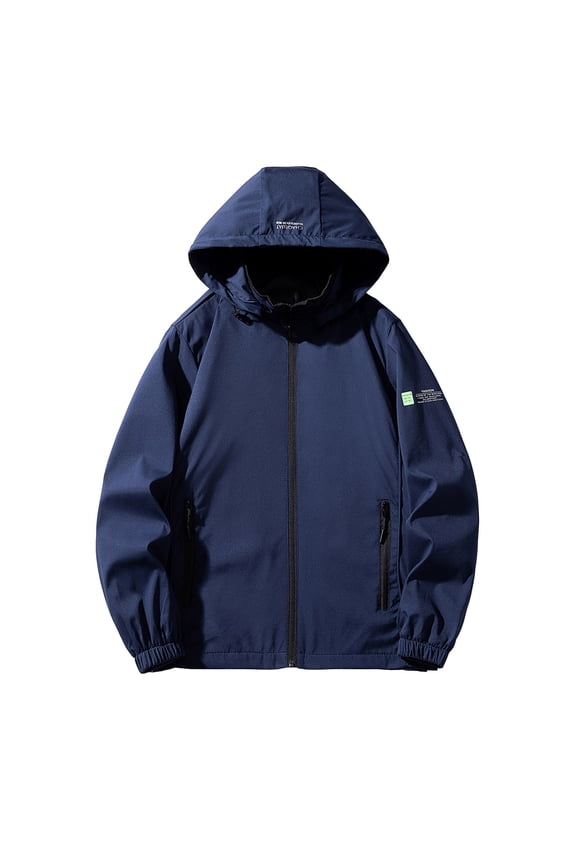 Mens Ski Jackets Zip Up Solid Casual Hooded Windproof Lightweight Snow Jackets Outdoor Mountain Thermal Coat