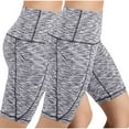 thumbnail image 1 of Clearance Sale! Dihao 2pc Womens Yoga Shorts High Waist Elastic Basic Slip Bike Shorts with Pockets Athletic Workout Leggings Breathable and Absorbent Trousers Jogging Shorts, 1 of 5