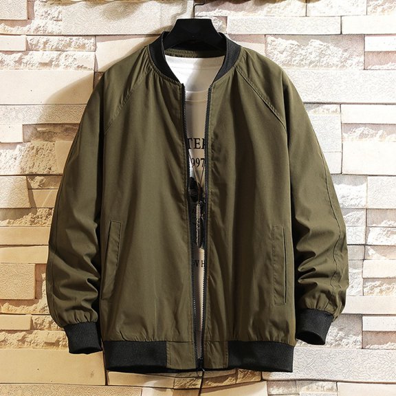 Clearance Sale Dihao Cadigan Jackets Fot Men Plus Size Men's Oversized Loose Casual Solid Color Zipper Cardigan Top Stand Collar Jacket Jacket
