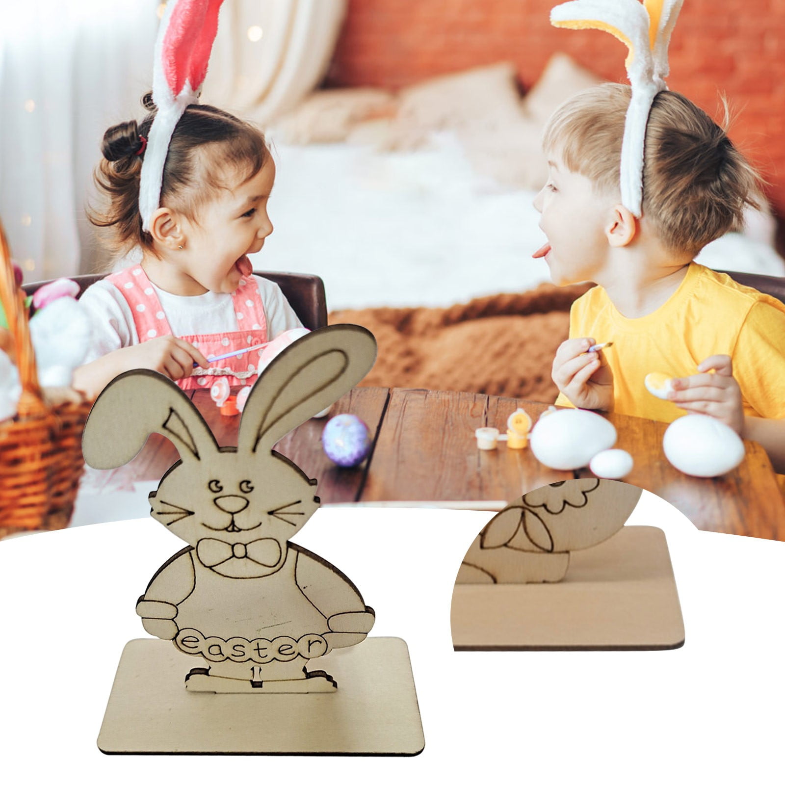 Clearance Sale! Easter Wooden Bunny Cutouts Unfinished Wooden Bunny