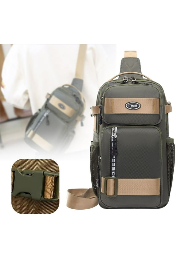 Clearance Sale!Edc Sling Bag Crossbody Backpack Sport Bag Pack Chest Shoulder Bag For Men One Strap Motorcycle For Camping Hiking Cycling Outdoors Travel Satchel Bag,Green Equipment Package