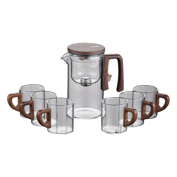 Clearance Sale!Egooesam Tea Pot Water Separation GlTeapot with Wooden Handle Teapot GlTeapot with Infuser Magical Teapot GlGlTeapot with Strainer Filter Teapot with Infusers