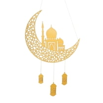 Clearance Sale!Eid Mubarak Ramadan Kareen Decor,Islam Moon Star Alphabet Pendant Wooden Craft,Wind Light Shape Pendant Ornament for Bedroom Livingroom Home Door Hanging Decor