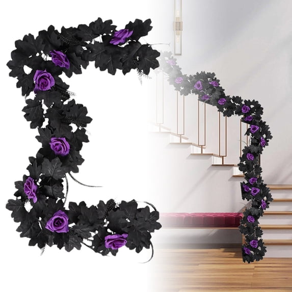 Clearance Sale! Elegant Black Maple Leaf Vine For Wedding Party Holiday And Event Event Party Practical Home Decor 66.9"