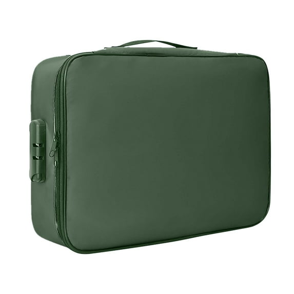 On Sale Clearance! Home Decor Fireproof Document File Organiser Portable Home Fire Lockable Storage Boxes Collapsible Travel Document Holder File Storage With Inserts Bags And Zipper,Green,One Size