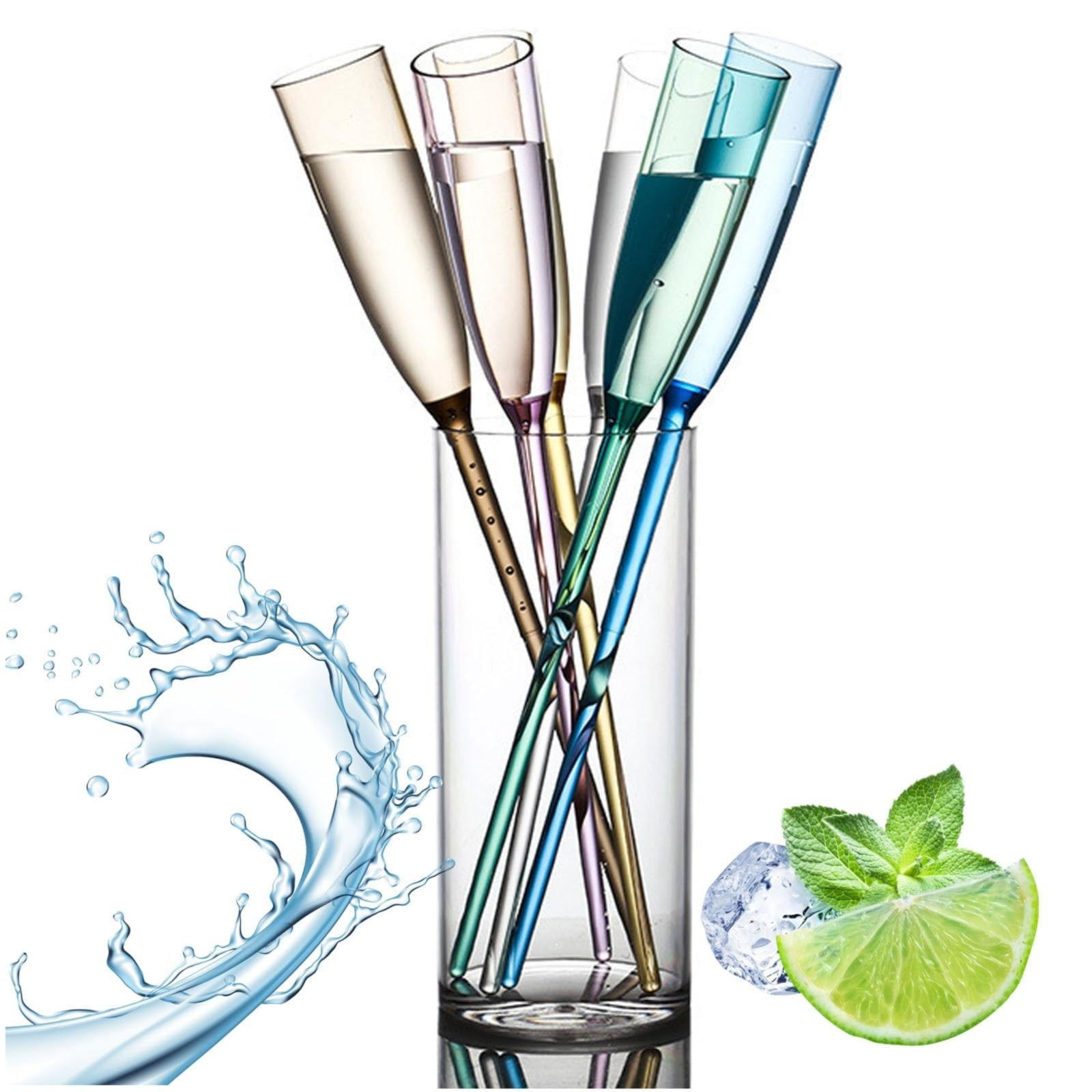 Floating Champagne Flutes Floating Champagne Glasses For The Pool Floating Wine Glass Champagne Flutes Bouquet Vintage Acrylic Colorful Transparent Glasses For Wedding Party