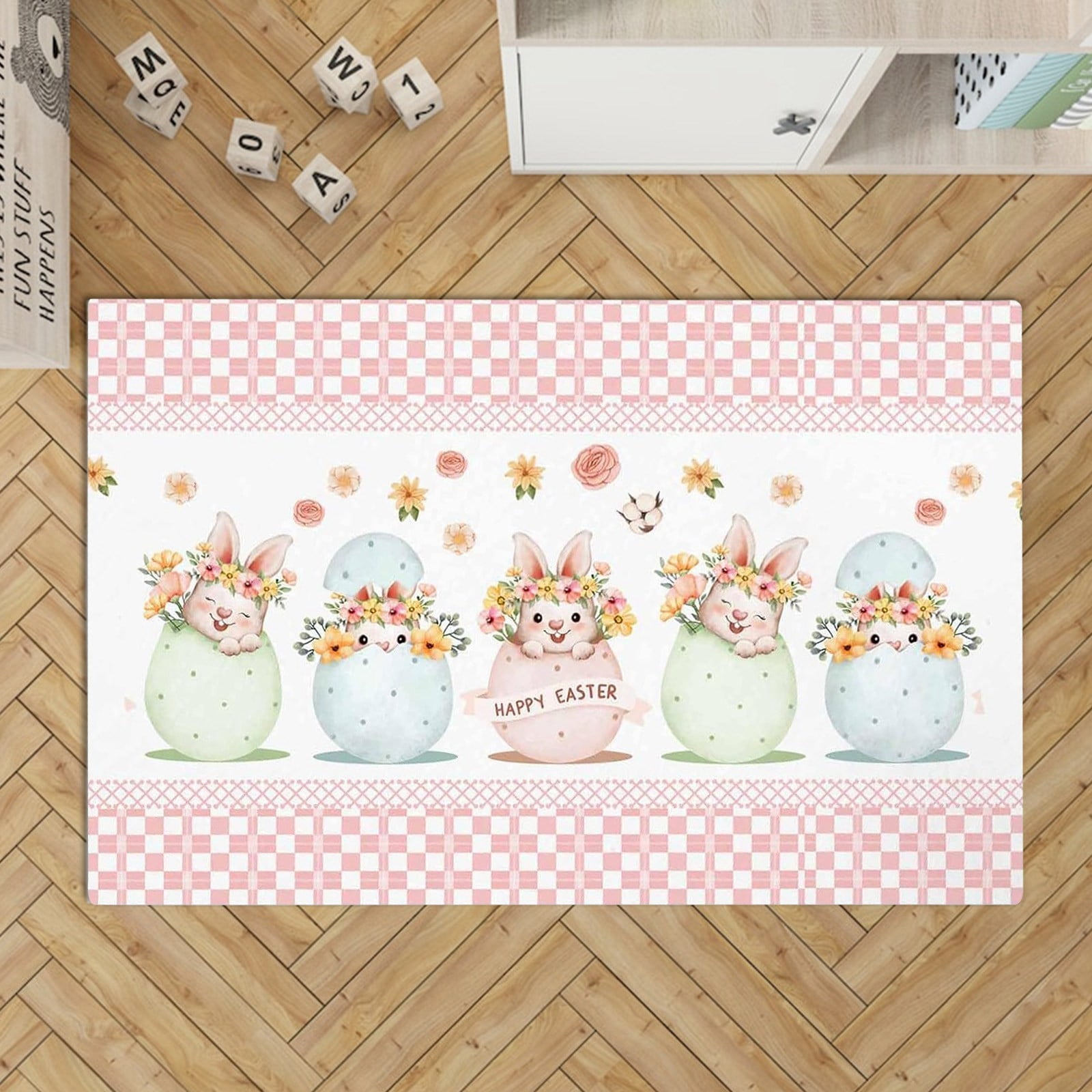 Clearance Sale Fun Easter Egg Decoration Floor Mat Easter Eggs Doormat