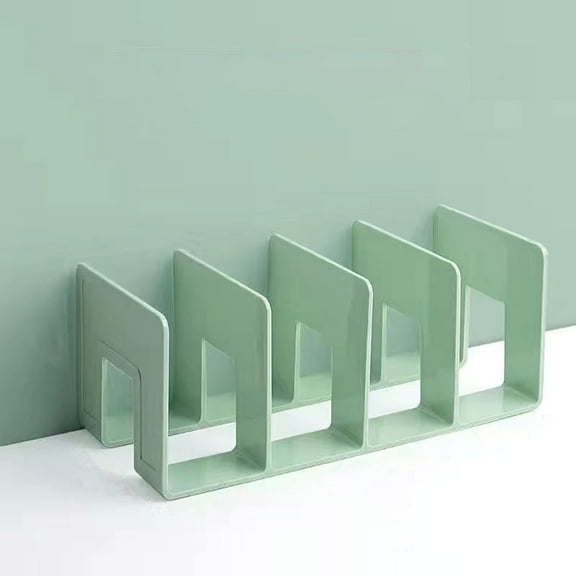 Giyblacko Acrylic File Organizer For Desk Desktop Document/Mail Organizer 4 Compartments Plastics Bookshelf Floating (12.5