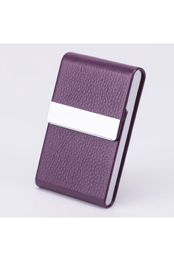 Business Card Holder PU Leather Business Card Case Name Card Holder Slim Metal Pocket Card Holder With Shut