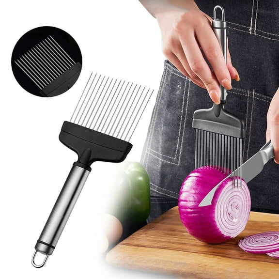 Giyblacko Onion Slicer Stainless Steel Onion Cutter Onion Holder For Slicing And Storage Onions Tomato Eggs And Vegetables Protective Cover Included Dishwasher