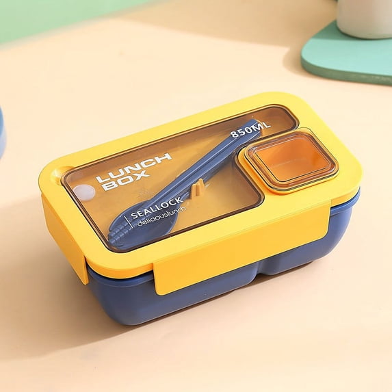 Giyblacko Portable Lunch Box Microwave Heating Leak Proof Lunchbox With Tableware For Travel Picnic Work (Color : 850ml White)