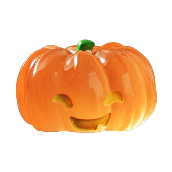 Clearance Sale | Glow in the Dark Resin Pumpkin Figurine, Large Transparent Luminous Halloween Decor for Table and Shelf