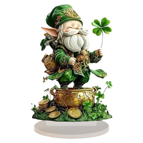 Clearance Sale Green Grandpa Flat Decoration, Decorative Desktop Craft for Festive Atmosphere, Saint Day and Holiday Home Decor, Cute Festive Figure for Desktop, Shelf, and Tabletop Decor