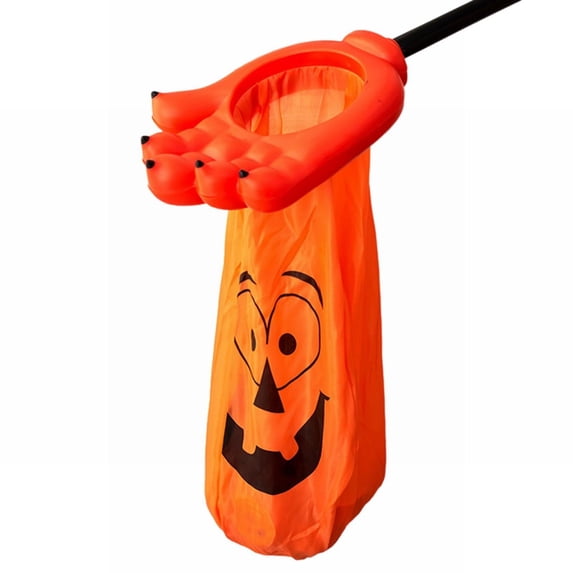 Clearance Sale | Halloween Candy Bag with Outstretched Hand Design, Non-Woven Large Capacity Trick-or-Treat Tote, Orange