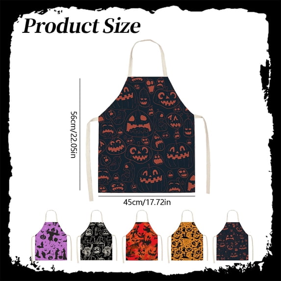 Clearance Sale | Halloween Print Kitchen Apron with Adjustable Bib, Waterproof Oil-Proof Cooking Apron for Men Women