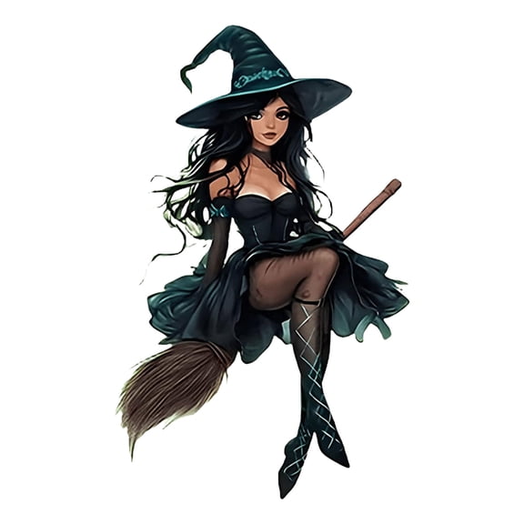 Clearance Sale! Halloween Witch Decoration Halloween Witch Hanging Acrylic 2d Wall Ornament for Home and Car Indoor Holiday Party Decoration