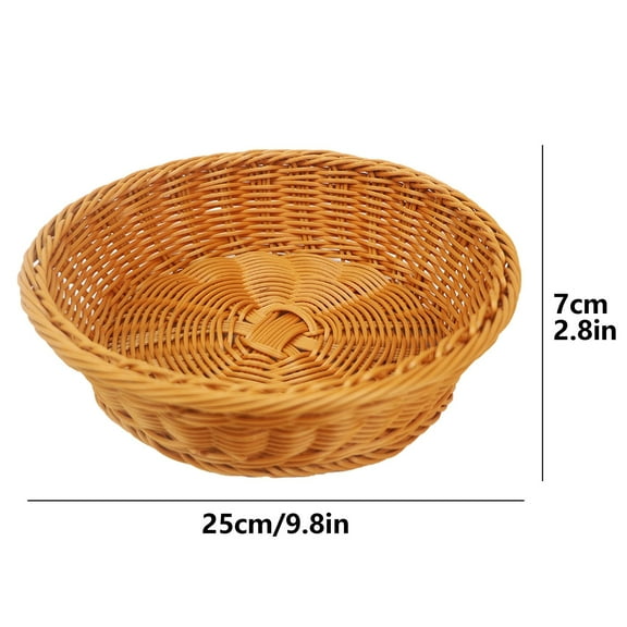 Clearance Sale!Handmade Rattan Bread Baskets Round Wicker Fruit Basket for Serving