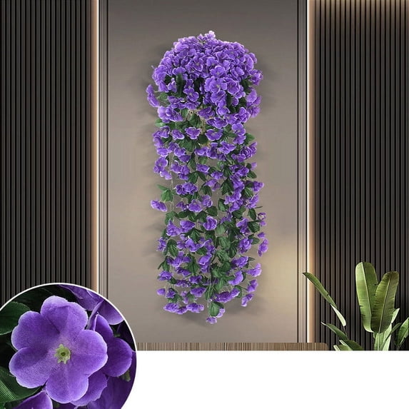 Clearance Sale! Hanging Artificial Violet Ivy Flowers Artificial Hanging Flowers Fake Hanging Plant for Home Wedding Garden Yard Indoor Outdoor Decor