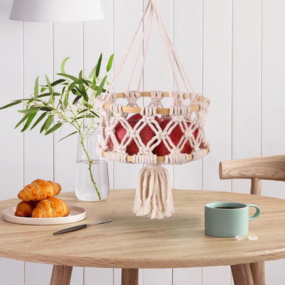 Clearance Sale!Hanging Fruit Storage Basket-Boho 1/2/ 3-Tier Hanger Basket. Handmade Kitchen Storage Baskets for Wall Hanging Planter Fruit Basket Organizer Decorative