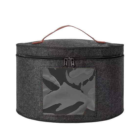 Clearance Sale - Hat Storage Box Portable Felt Organizer Bucket Foldable Large Capacity Round Travel Hat Container with Dust Proof Lid, Stuffed Animal Toys and Clothes Storage Bin Bag