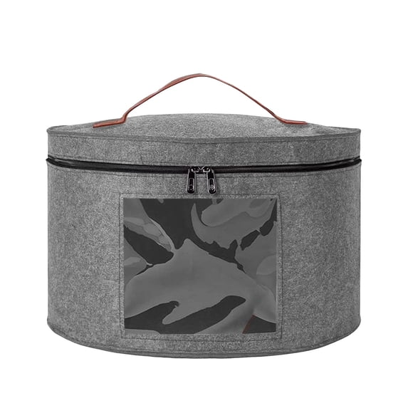 Clearance Sale - Hat Storage Box Portable Felt Organizer Bucket Foldable Large Capacity Round Travel Hat Container with Dust Proof Lid, Stuffed Animal Toys and Clothes Storage Bin Bag