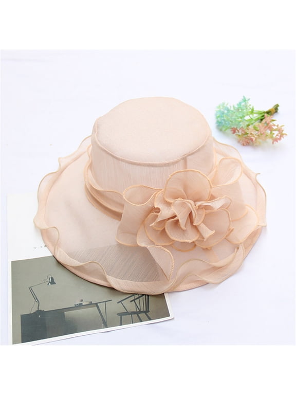 Clearance Sale! Hats for Women Men Fancy Ladies Wedding Wide Womens Cap Fascinator Tea Brim Hat Caps Women Hats Red One Size