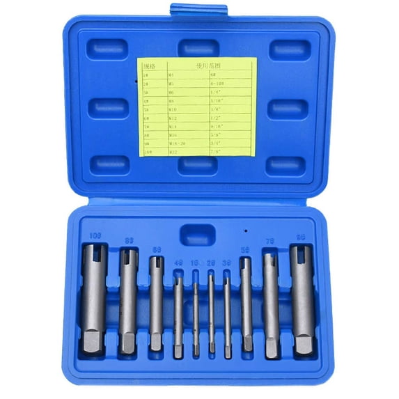 Clearance Sale!High Quality Steel Broken Head Taps Remover Stripped Screw Tap Extractor Set,Silver Hardware Adapter