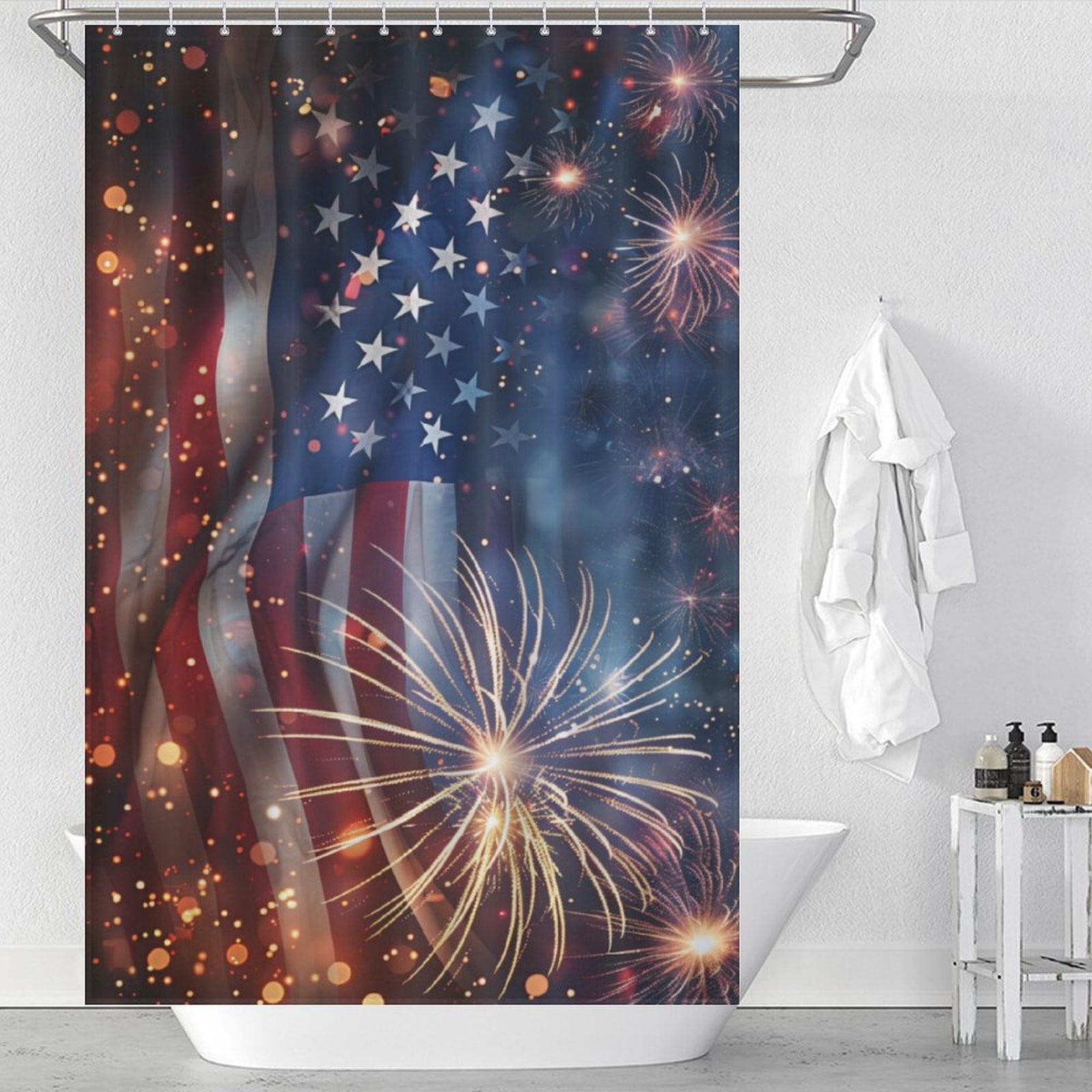 Clearance Sale Independence Day Shower Curtain For Bathroom Shower