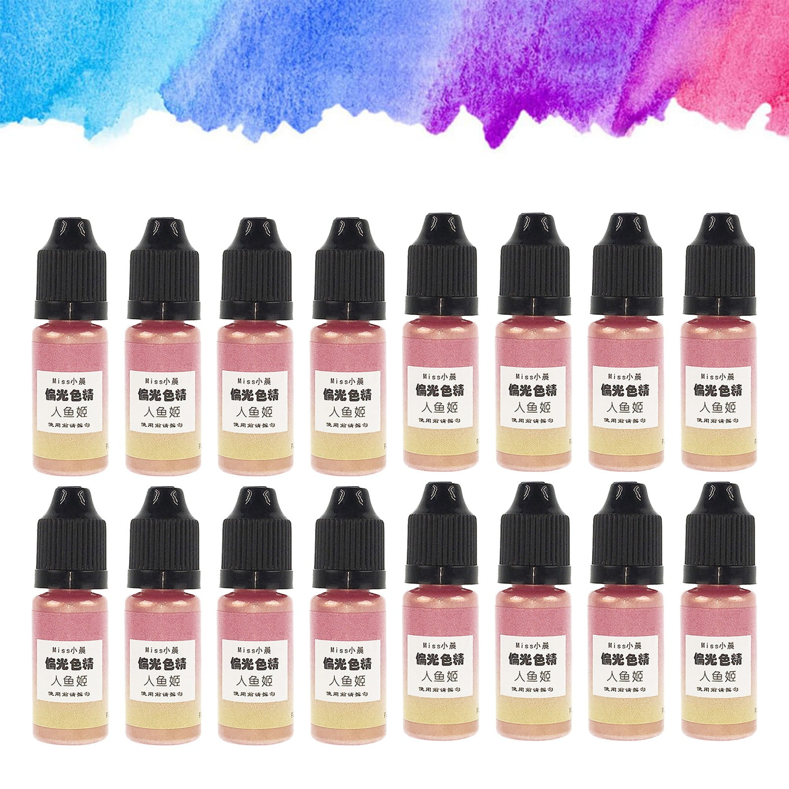 Clearance Sale!Ink Colors High Concentration Metallic Paint Resin Dye Fast Drying Effect Ink For Epoxy Resin Art Painting Glass Tumbler Making 16*10Ml, Adhesive Mucilage