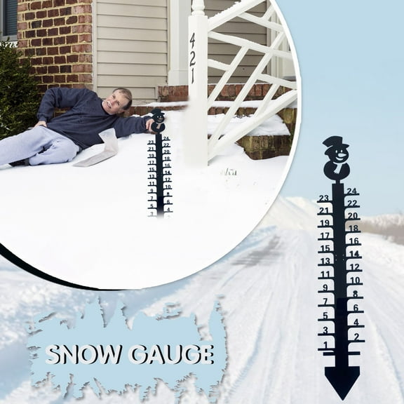 Clearance Sale!Instrument Snow Measuring Outdoor Snow Snow Snowflake Ornaments Measuring Ruler Instrument Metal Garden Measuring Snowmobile Home Decor, Measuring Ruler