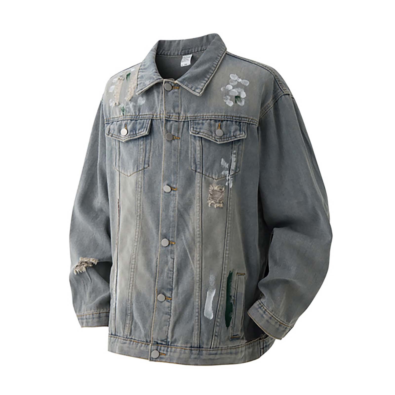 Clearance Sale! Jean Jacket Men Denim Jacket for Men Fall Jackets for